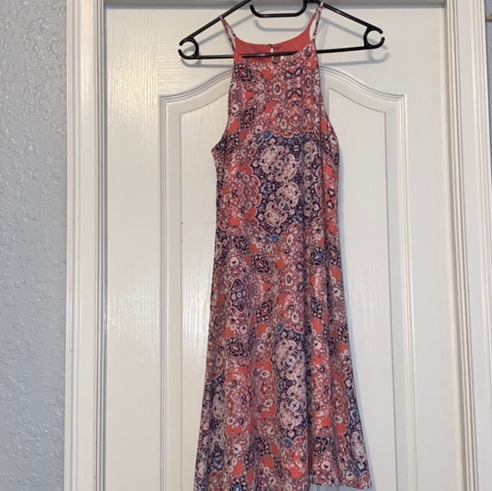 Decree halter neck pattern dress